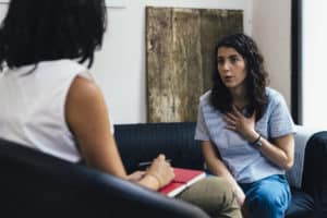 Woman during a depression counseling session