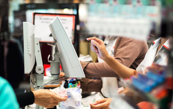gas station cash register where they sell 7-OH